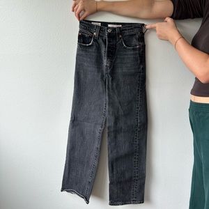 Levi’s black Ribcage straight jeans